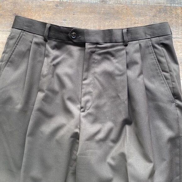 Tasso Elba Dress Slacks 36x34 brown wool and cashmere - Picture 7 of 7